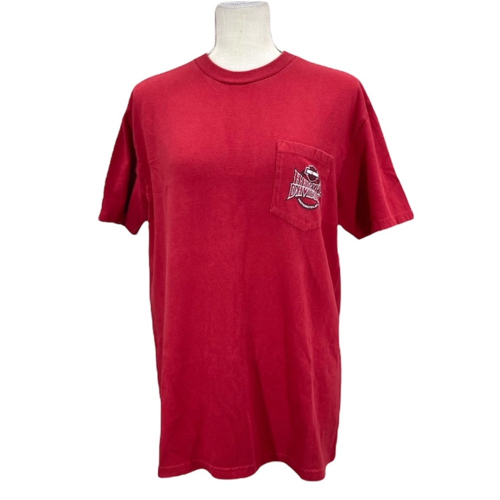 HARLEY-DAVIDSON Red Men’s/Unisex Short Sleeve Pocket Graphic Tee Shirt Sz Large